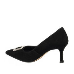 Women stylish, elegant shoes 1318 black velour