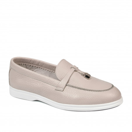 Women loafers, moccasins 6082 white portelan