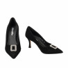 Women stylish, elegant shoes 1318 black velour