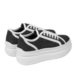 Women sport shoes 6089 jeans black combined
