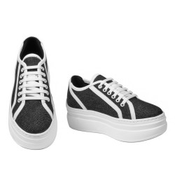 Women sport shoes 6089 jeans black combined