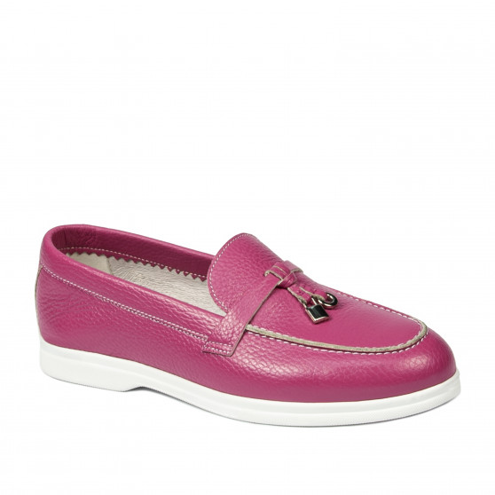 Women loafers, moccasins 6082 biz fuxia