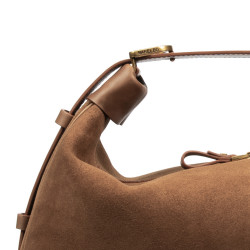 Women hand bag 038g suede dark brown