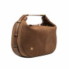 Women hand bag 038g suede dark brown