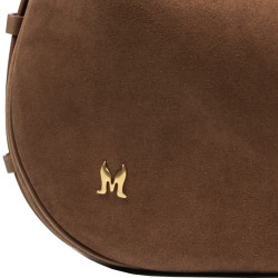 Women hand bag 038g suede dark brown