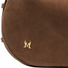 Women hand bag 038g suede dark brown