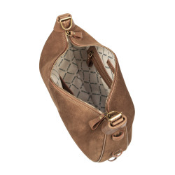 Women hand bag 038g suede dark brown