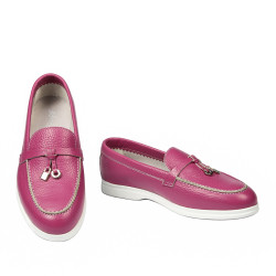 Women loafers, moccasins 6082 biz fuxia