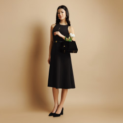 Women stylish, elegant shoes 1315 black velour lifestyle