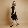 Women stylish, elegant shoes 1315 black velour lifestyle