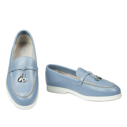 Women loafers, moccasins 6082 biz azuro