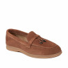 Women loafers, moccasins 6082 camel velour