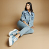 Women sport shoes 6089 jeans bleu combined lifestyle
