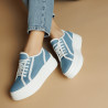Women sport shoes 6089 jeans bleu combined lifestyle