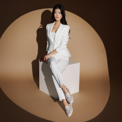 Women loafers, moccasins 6082 white portelan lifestyle