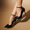 Women stylish, elegant shoes 1311 satin black lifestyle