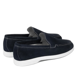 Men loafers, moccasins 980 indigo velour