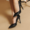 Women stylish, elegant shoes 1330 croco black