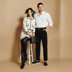 Women stylish, elegant shoes 1332 black velour combined lifestyle