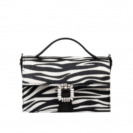 Women hand bag 039g 01 cavallino zebra