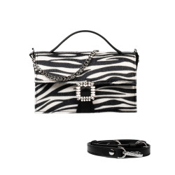 Women hand bag 039g 01 cavallino zebra