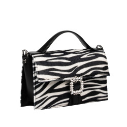 Women hand bag 039g 01 cavallino zebra