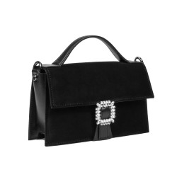 Women hand bag 039g 01 black velour