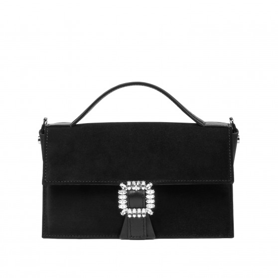 Women hand bag 039g 01 black velour