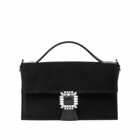 Women hand bag 039g 01 black velour