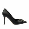 Women stylish, elegant shoes 1339 satin black