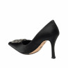 Women stylish, elegant shoes 1339 satin black