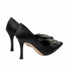 Women stylish, elegant shoes 1339 satin black