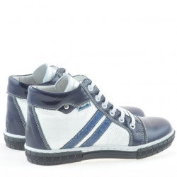 Children boots 3213 patent indigo+white