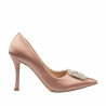 Women stylish, elegant shoes 1339 satin nude