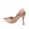 Women stylish, elegant shoes 1339 satin nude
