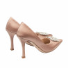 Women stylish, elegant shoes 1339 satin nude