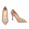 Women stylish, elegant shoes 1339 satin nude