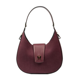 Women shoulder bag 036g burgundy suede