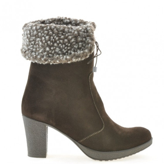 Women knee boots 3266 cafe velour