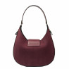 Women shoulder bag 036g burgundy suede