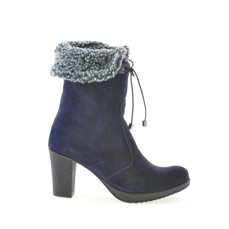 Women knee boots 3266 indigo velour