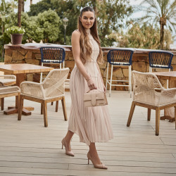 Women stylish, elegant shoes 1325 croco beige lifestyle