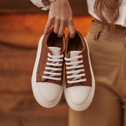 Women sport shoes 6083 brown combined lifestyle