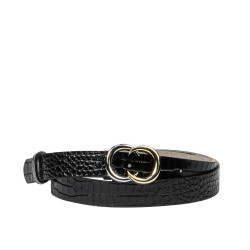 Women belt 37-1m croco patent black