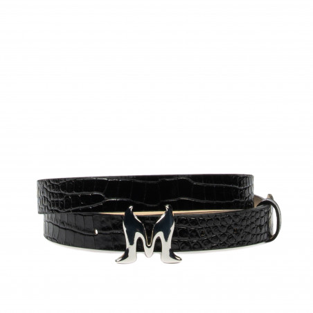 Women belt 41-1m croco patent black