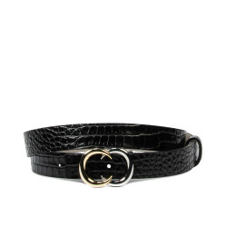 Women belt 37-1m croco patent black
