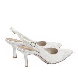 Women sandals 1353 satin white