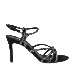 Women sandals 1342 black velour