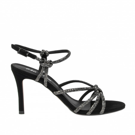 Women sandals 1342 black velour