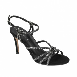 Women sandals 1342 black velour